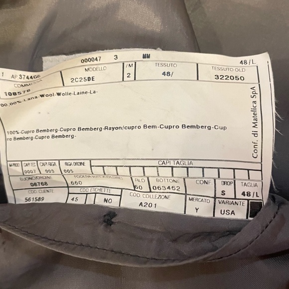 Armani Collezioni Gray Pleated Men’s Suit Jacket Pant 48L - Picture 12 of 15